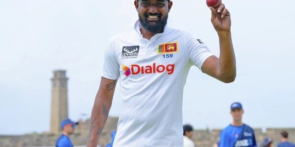 Photo: Prabath Jayasuriya took 5 wickets against New Zealand in Galle test 2024